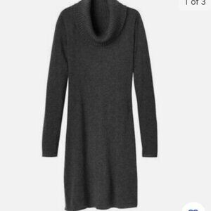 Athleta Merino Wool COWL NECK SWEATER DRESS Charcoal